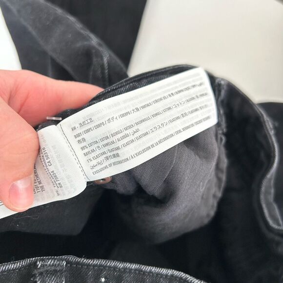 Abercrombie & fitch black mom busted knee curve love denim jean size 24 - Picture 6 of 7